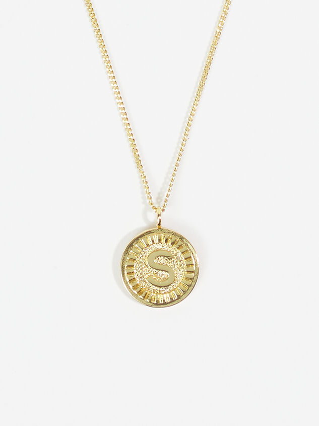 18k Gold Monogram Necklace - S Detail 1 - ARULA
