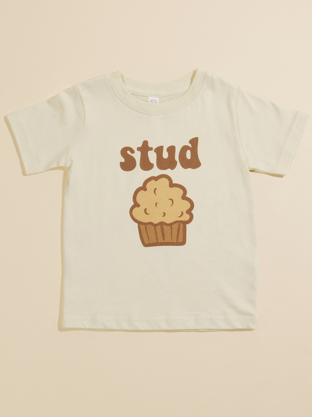 Stud Muffin Graphic Tee Detail 2 - ARULA