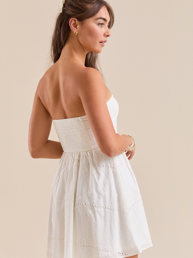 Margaret Eyelet Mini Dress Detail 4 - ARULA
