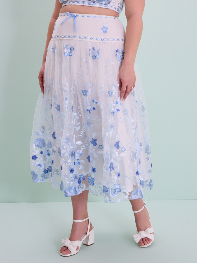 Hallie Floral Midi Skirt Detail 3 - ARULA