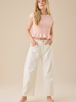 Annaleigh Smocked Fitted Tee - ARULA
