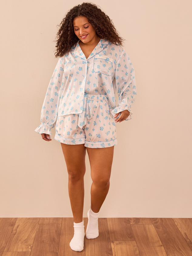 Macie Satin Floral Top Detail 2 - ARULA