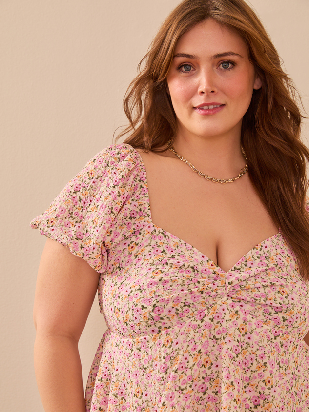 Ami Crossback Floral Babydoll Top Detail 3 - ARULA