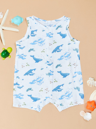 Watercolor Whale Romper - ARULA