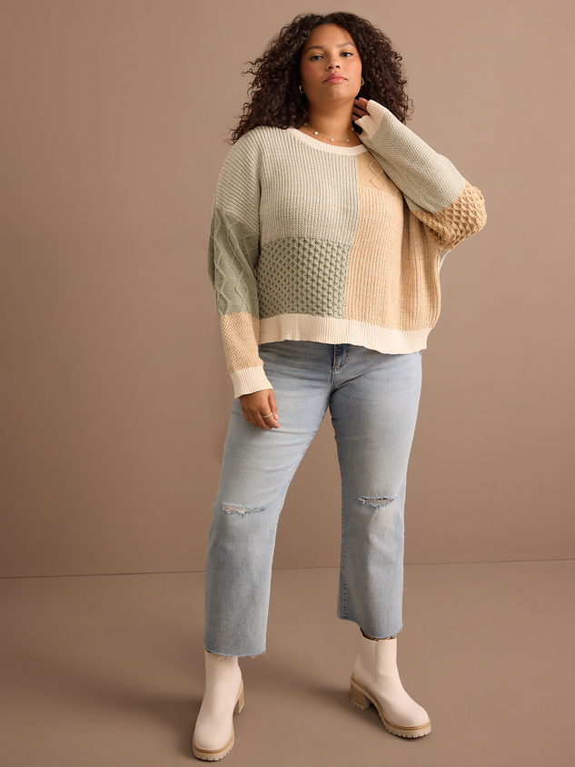 Hayla Patchwork Sweater Detail 2 - ARULA
