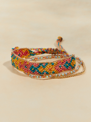 Beaded and Woven Bracelet Set - ARULA