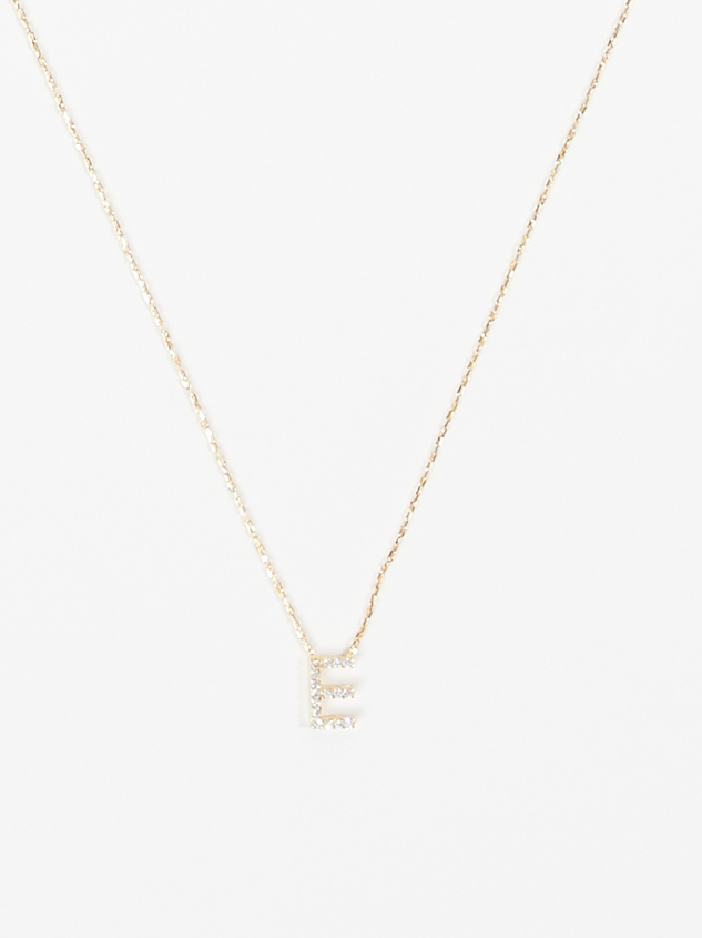 Dainty Monogram Necklace - E Detail 2 - ARULA