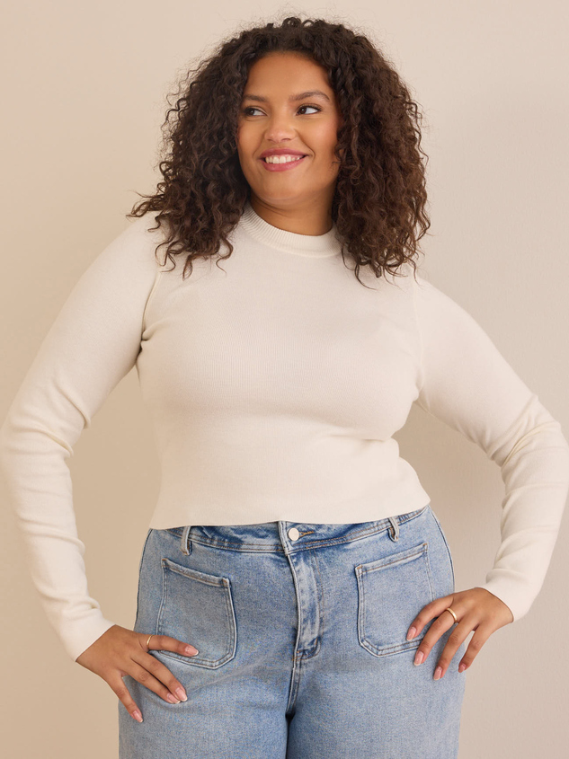 Ivory mock neck sweater hot sale
