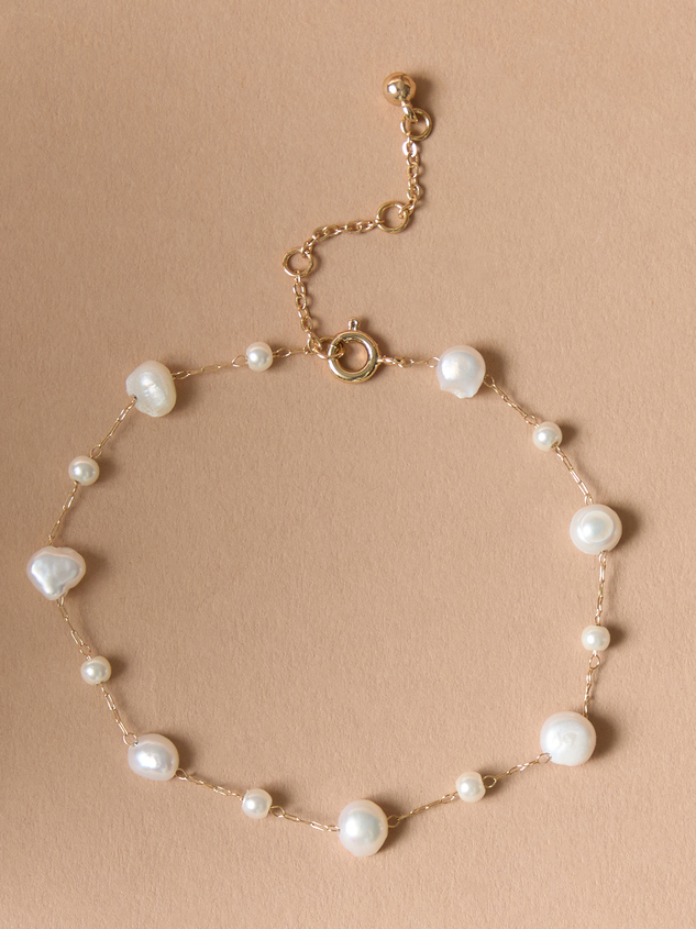 Dainty Pearl Chain Bracelet - ARULA