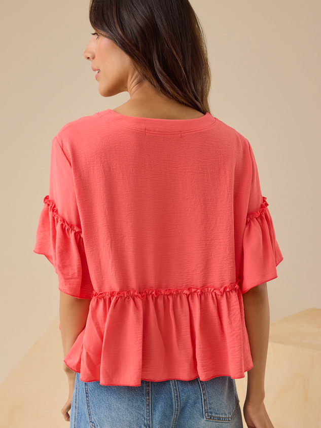 Lori Ruffle Sleeve Top Detail 5 - ARULA