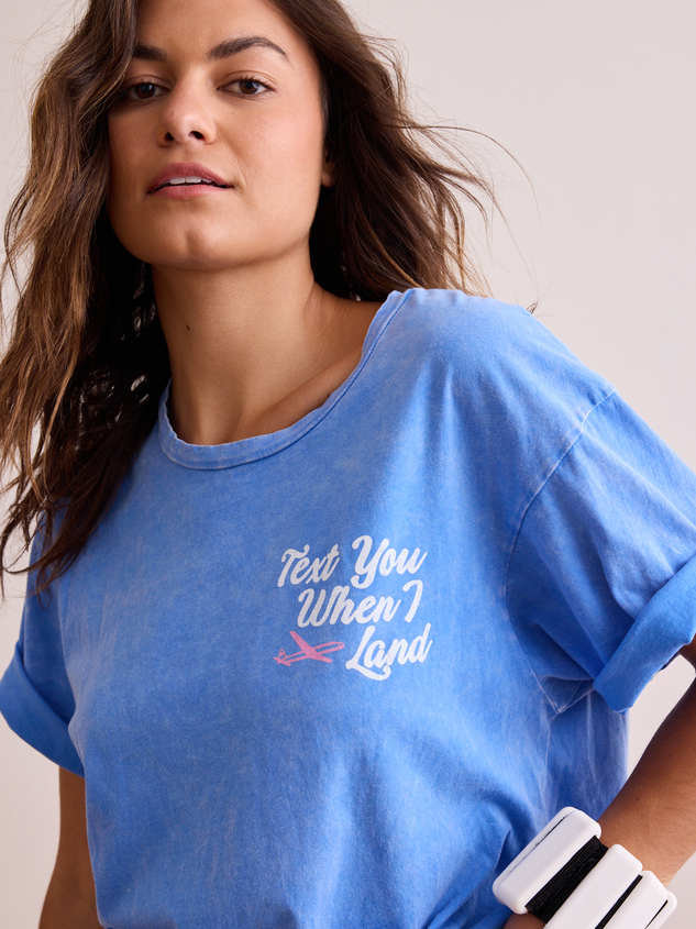 Text You When I Land Oversized Tee Detail 3 - ARULA