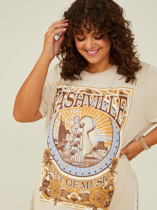 Nashville Rose Guitar Tee Detail 1 - ARULA