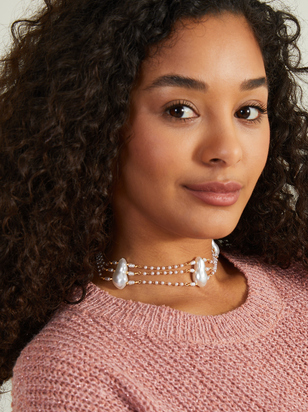 18K Gold Pearl Nugget Choker Necklace - ARULA