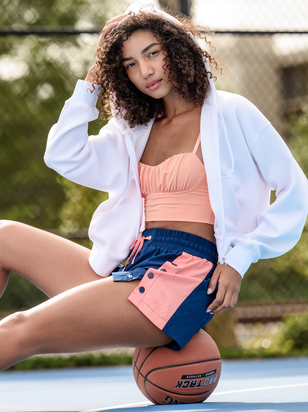Snap To It Colorblock Shorts - ARULA