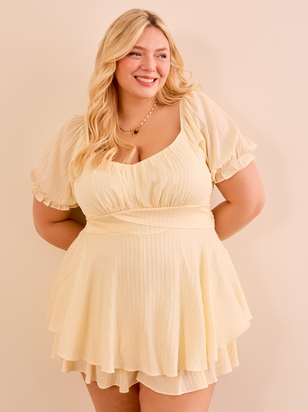 Aurelie Puff Sleeve Romper - ARULA - 