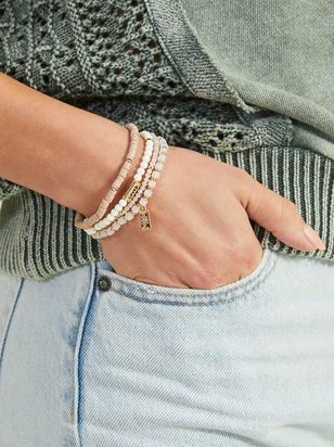 Layered Beaded Stretch Charm Bracelet Pack - ARULA
