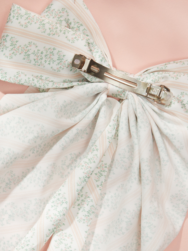 Floral Striped Volume Bow Detail 3 - ARULA