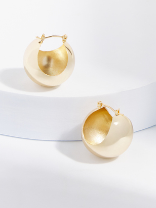 18k Gold Sphere Hoop Earrings - ARULA