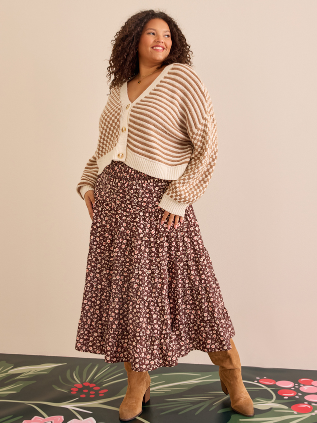 Tiered midi skirt best sale