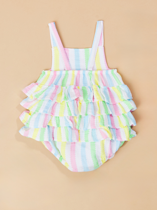 Haley Colorful Stripe Ruffle Bubble Detail 3 - ARULA