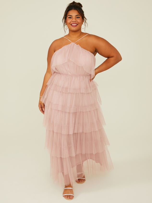 Roselyn Glitter Maxi Dress Detail 2 - ARULA