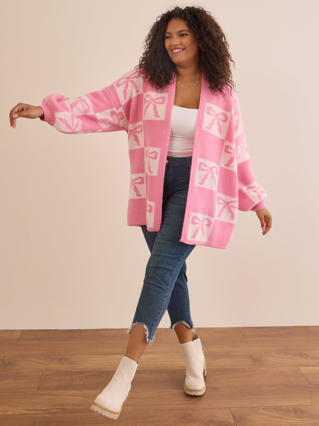 Bow Checkered Cardigan - ARULA