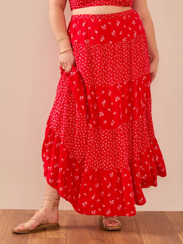 Fleur Floral Maxi Skirt Detail 2 - ARULA