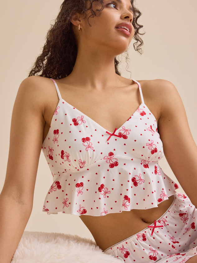 Cherry Bow Lounge Top Detail 3 - ARULA
