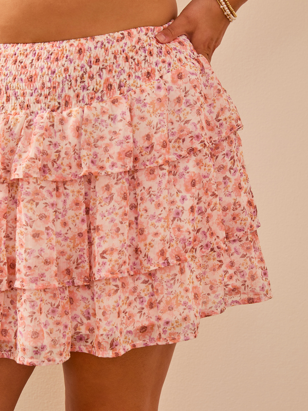 Sydney Floral Tiered Skirt Detail 3 - ARULA