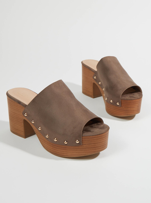 Gina Suede Clog Heels - ARULA