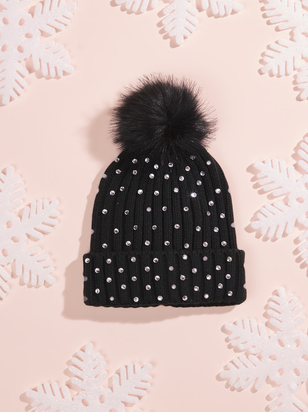 Rhinestone Knit Beanie - ARULA