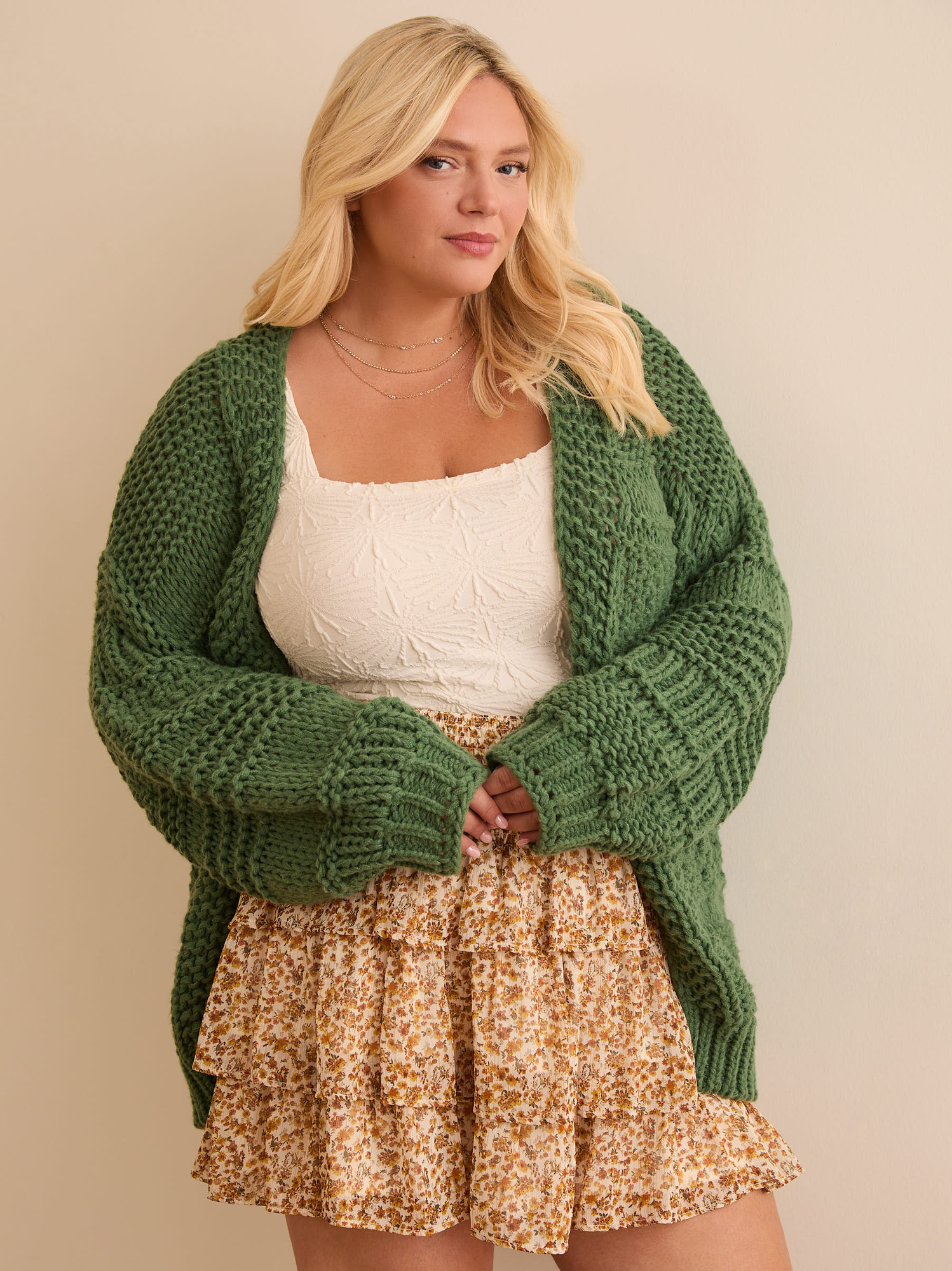 Plus size chunky knit cardigan discount