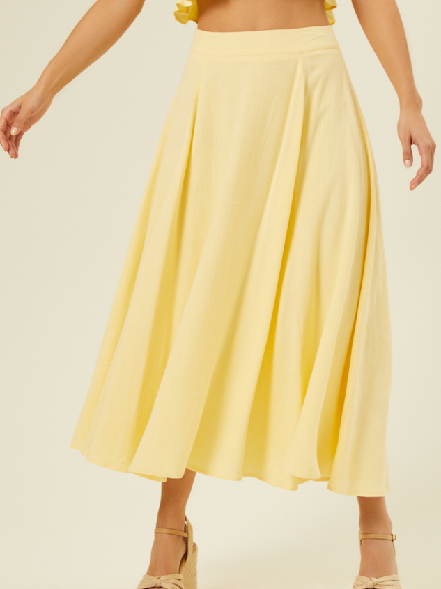 Grace Linen Midi Skirt Detail 3 - ARULA