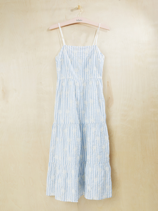 Serena Embroidered Stripe Mama Maxi Dress - ARULA