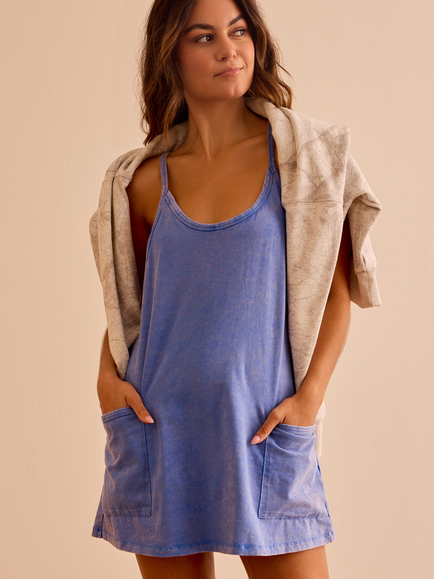 Hang Tough Mineral Wash Mini Dress Detail 3 - ARULA
