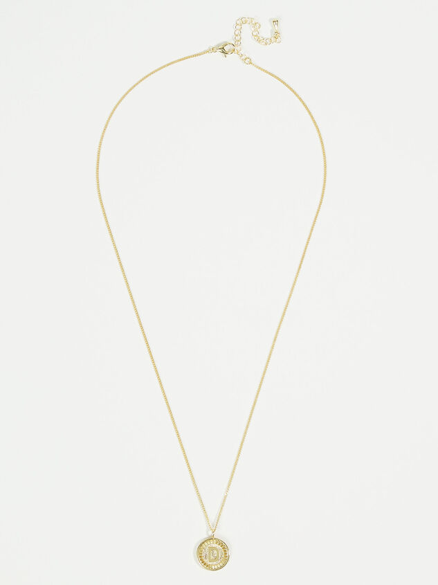 18k Gold Monogram Necklace - D Detail 2 - ARULA