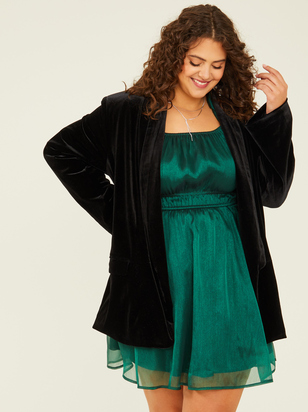 Rose Velvet Blazer - ARULA