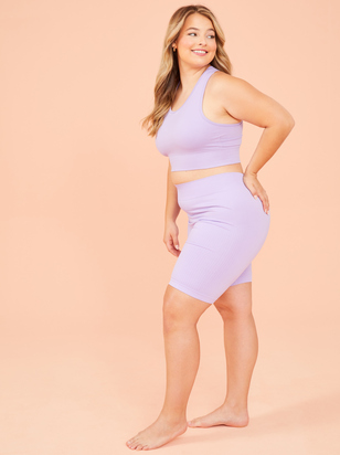 Seamless Ribbed Biker Shorts - ARULA