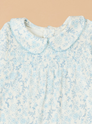 Blue Calico Collar Footie - ARULA