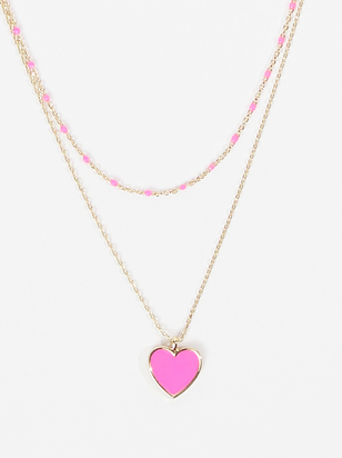 Layered Dot Heart Necklace - ARULA