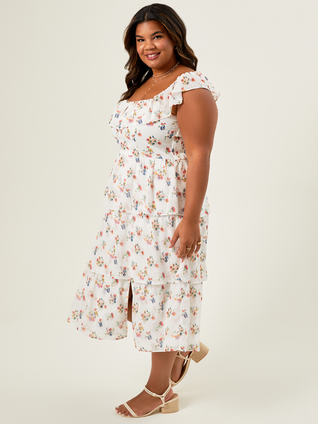 Lucy Floral Tiered Dress Detail 4 - ARULA