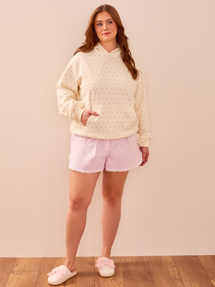 Floral Fleece Hoodie - ARULA - 