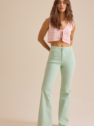 Annley Tie Front Wavy Shrug - ARULA - 