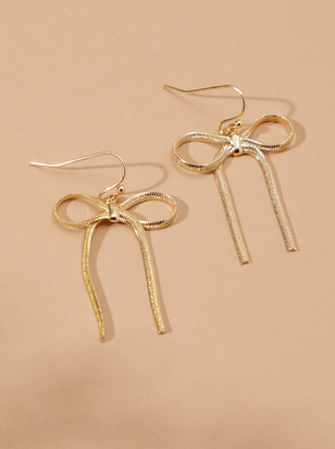 Herringbone Bow Earrings - ARULA - 
