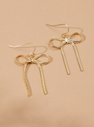 Herringbone Bow Earrings - ARULA