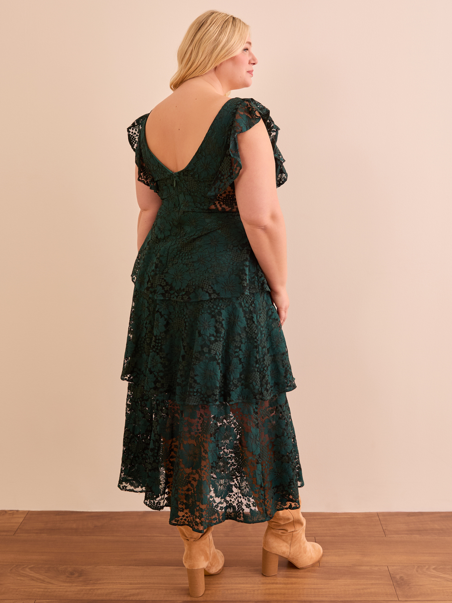 Hunter green lace maxi dress shop
