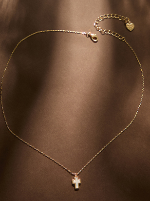 18K Gold Friend In Jesus Cross Necklace - ARULA