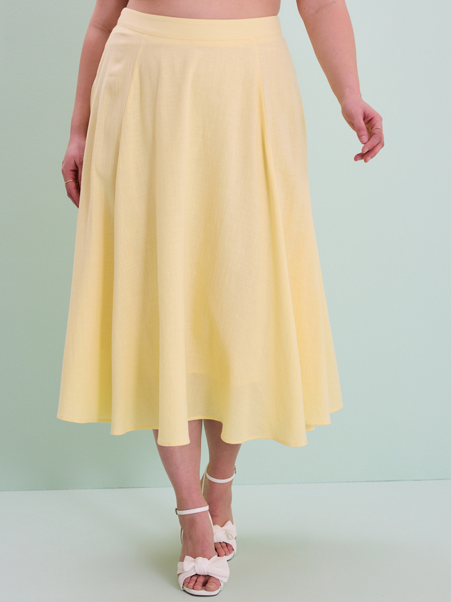 Grace Linen Midi Skirt Detail 2 - ARULA