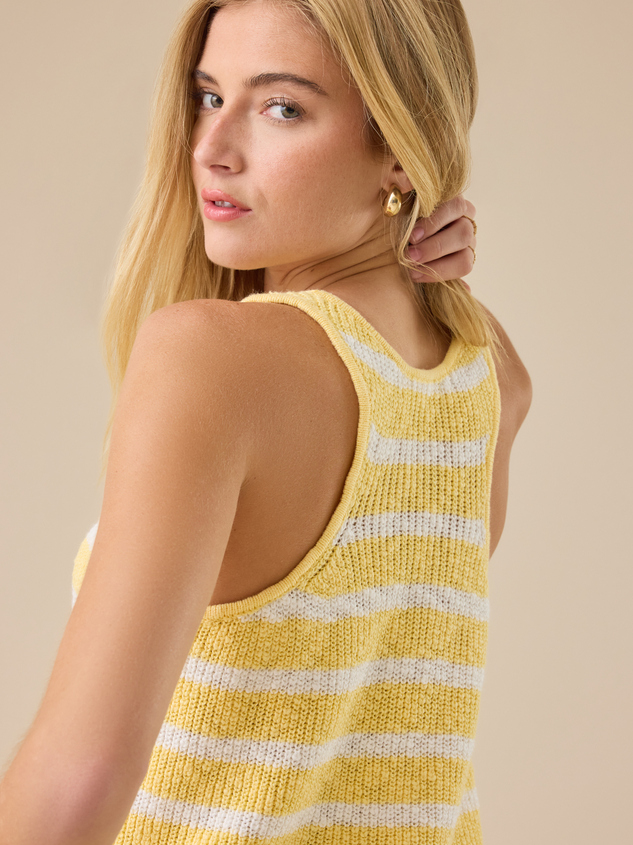 Chiara Striped Crochet Tank Detail 5 - ARULA