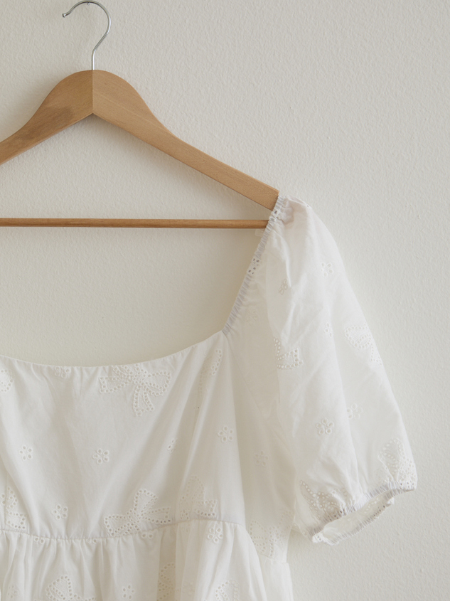 Meara Eyelet Bow Dress Detail 2 - ARULA